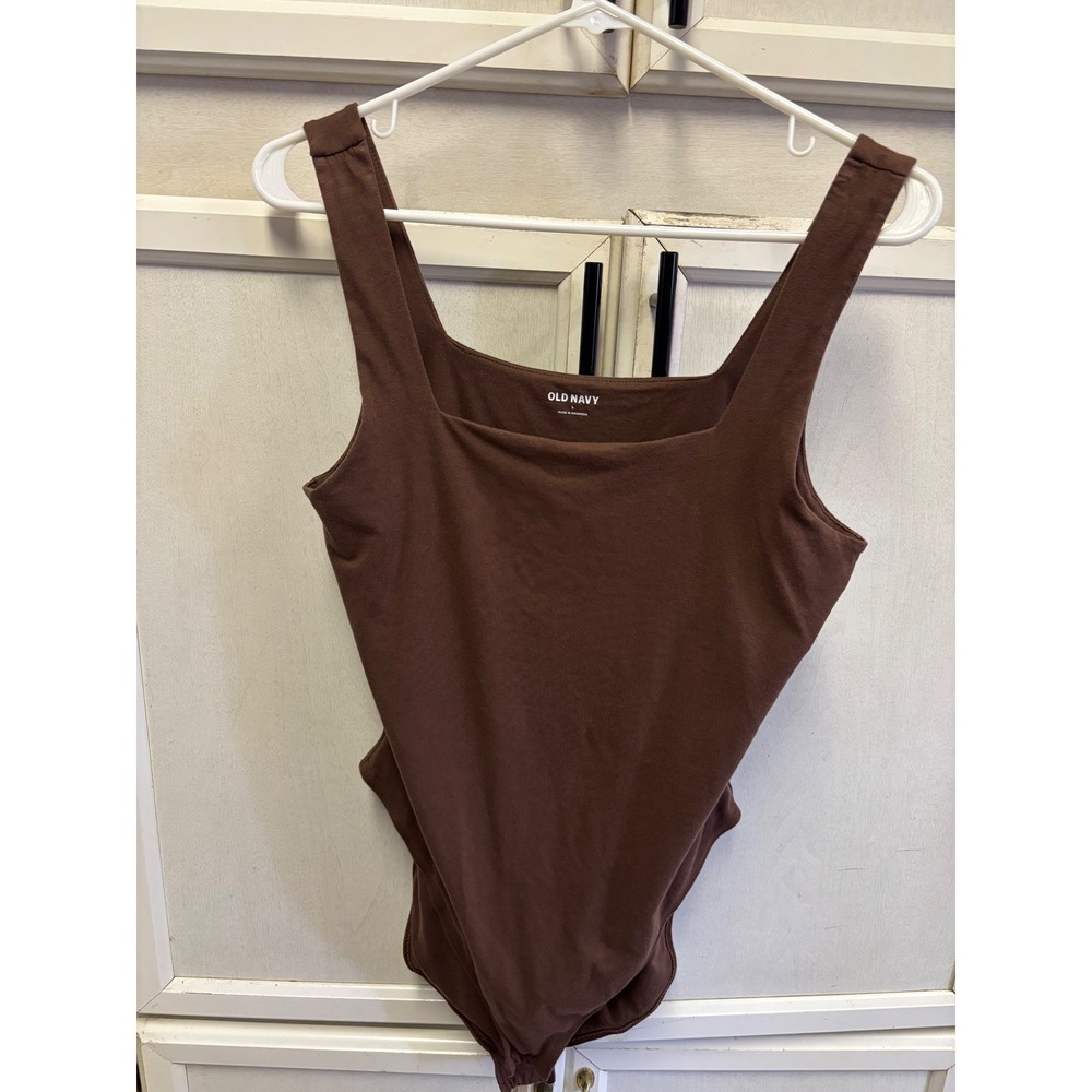 Old Navy Brown Square Neck Bodysuit Sleeveless Casual Womens